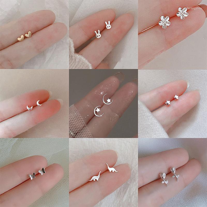 Stud Earrings Tiny Minimalist Silver Plated For Women Moon Star Heart Flower Ear Piercing Student Teen Simple Jewelry
Stud Earrings Tiny Minimalist Silver Plated For Women Moon Star Heart Flower Ear Piercing Student Teen Simple Jewelry