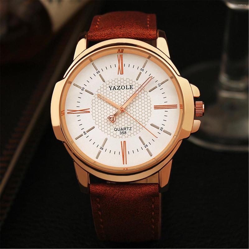 Wristwatches Watch For Men Top Waterproof 24 Hour Date Quartz Clock Brown Leather Sports Wristwatch Relogio Masculino 2023