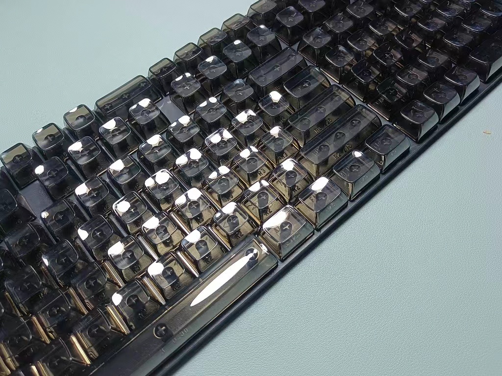 132 Key Full Transparent Keycaps Cherry Profile Crystal With Characters Backlight Stickers Keycap Set PC for Mechanical Keyboard