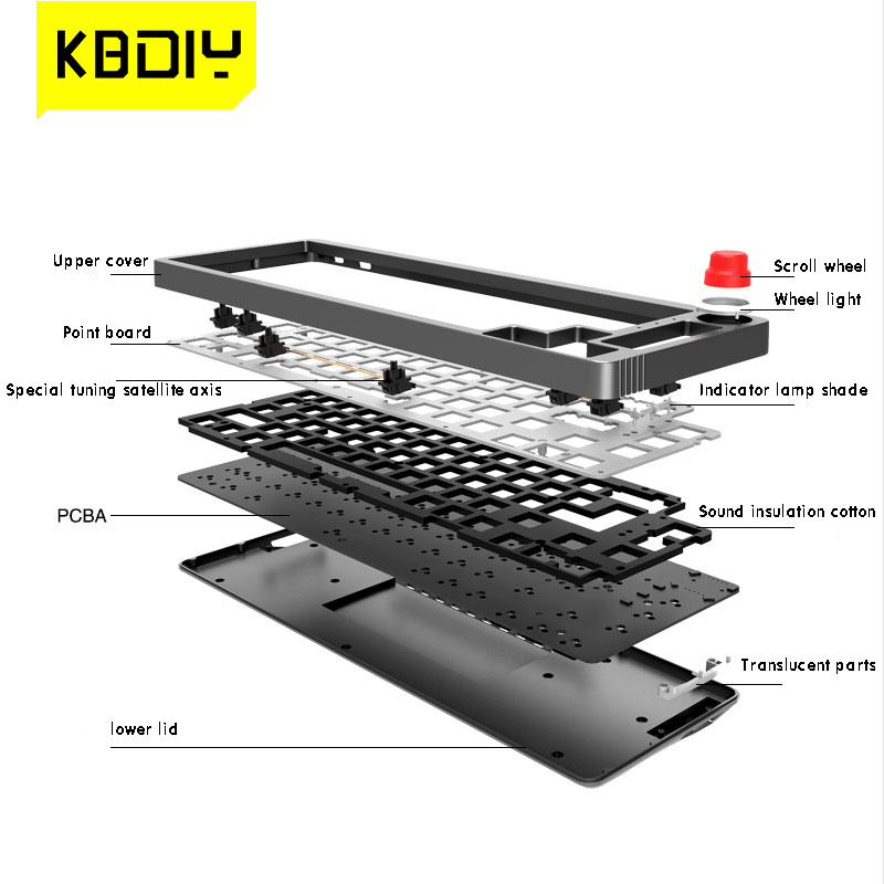 TM680 Mechanical Keyboard Kit Hot Swap Wireless Bluetooth RGB Backlit Gamer 60% Keyboard For Cherry Gateron Kailh Switch