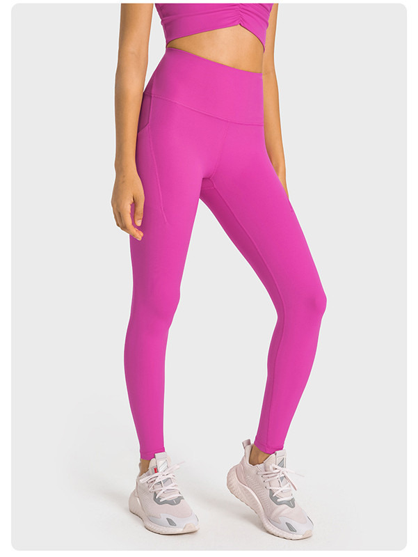 Women Yoga Leggings Push Fi Full Length Soft High Waist Side Pocket Hip Lift Elastic Casual Jogging Pants 5 Colors