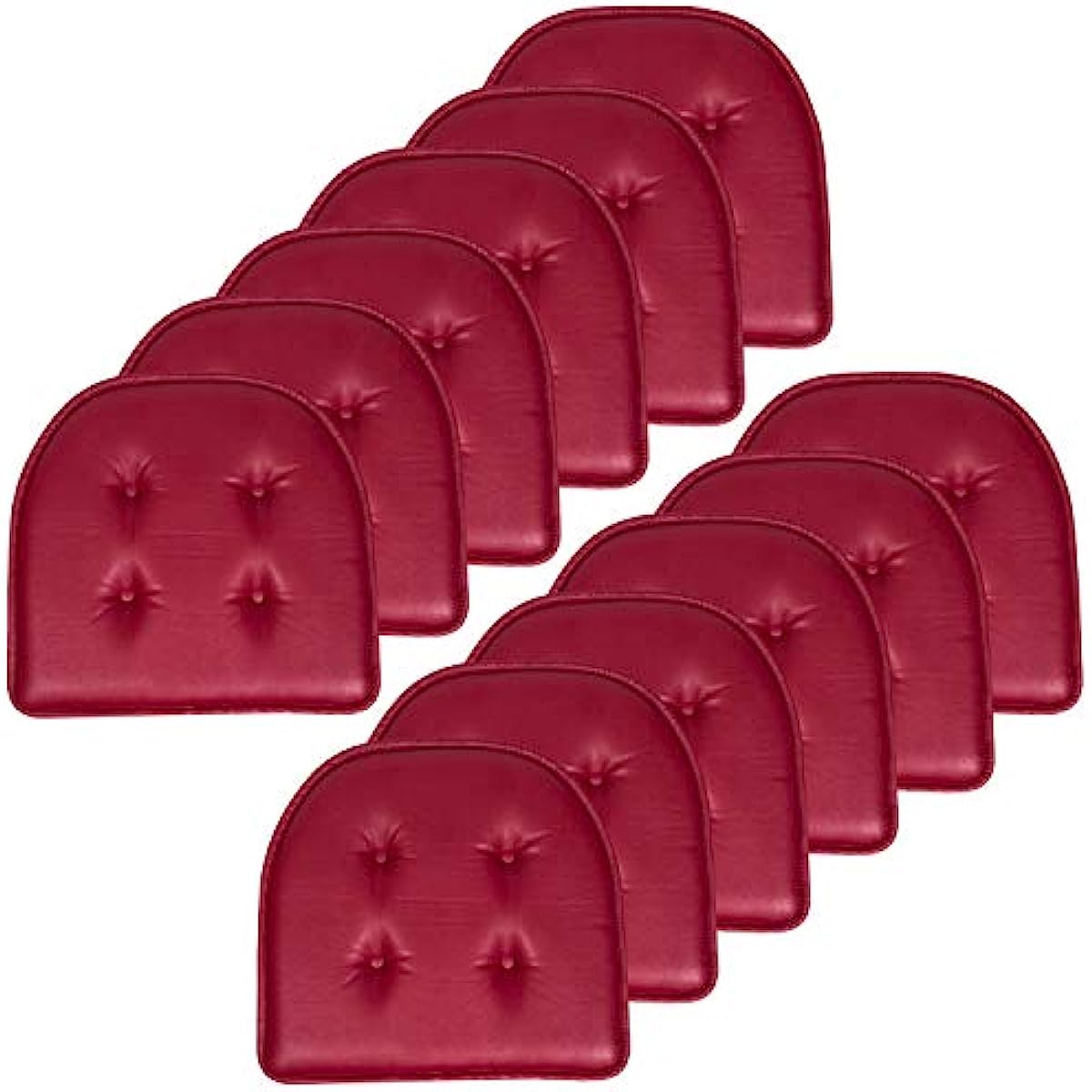 Sweet Home Collection Chair Cushion Memory Foam Pads Tufted Slip Non Skid Rubber Back U-Shaped 17 x 16 Seat Cover 12 Count (Pack of 1) Faux Leather Burgundy Red
Sweet Home Collection Chair Cushion Memory Foam Pads Tufted Slip Non Skid Rubber Back U-Shaped 17 x 16 Seat Cover 12 Count (Pack of 1) Faux Leather Burgundy Red