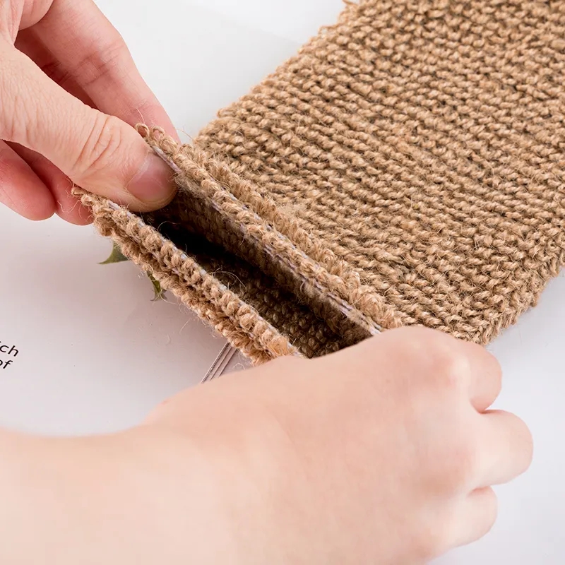 Natural Exfoliating Glove Mitts Hemp Sisal Fiber Bath Spa Shower Scrubber Loofah Rub Mitt Mitten Sponge Remove Dead Skin Jute Gloves