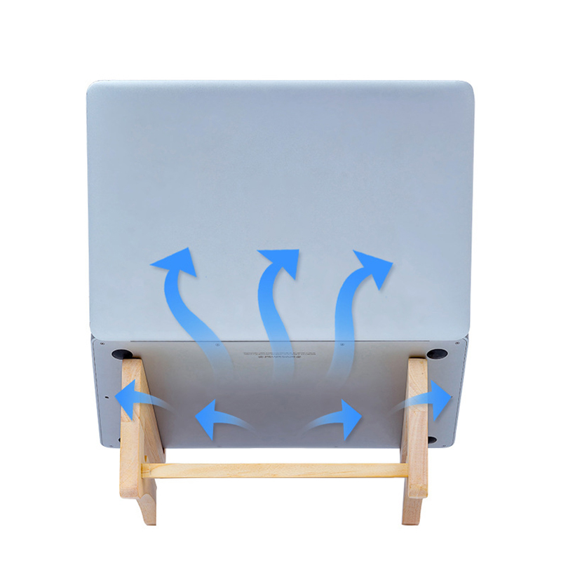 Wooden Laptop Stand Desk Computer Riser Ergonomic Notebook Holder for MacBook Pro Air 11-16Inches Portable
