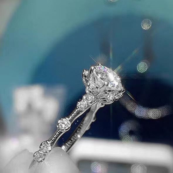 Wedding Rings crackling gemstone ring for women jewelry engagement ring for wedding real 925 silver rose gold plated birthday gift 230313