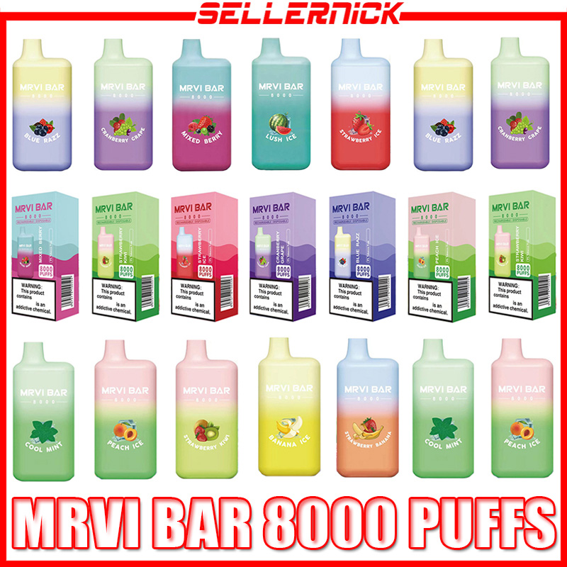 Original MRVI Bar 8000 Puffs Disposable Vape Device E Cigarette With Rechargeable 650mAh Battery 16ml Prefilled Pod E Liquid Big Vapor Pen Factory Direct Sale
Original MRVI Bar 8000 Puffs Disposable Vape Device E Cigarette With Rechargeable 650mAh Battery 16ml Prefilled Pod E Liquid Big Vapor Pen Factory Direct Sale