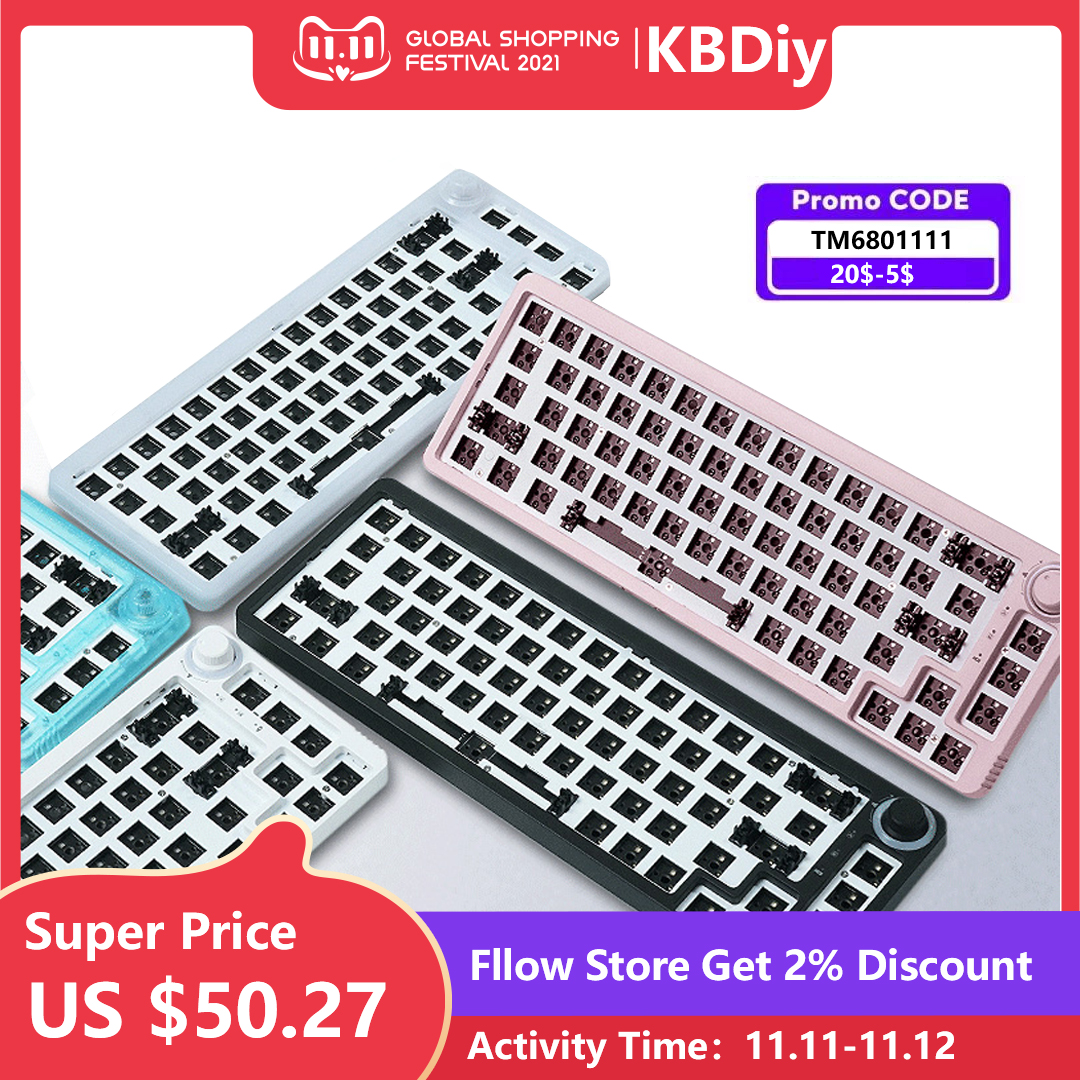 TM680 Mechanical Keyboard Kit Hot Swap Wireless Bluetooth RGB Backlit Gamer 60% Keyboard For Cherry Gateron Kailh Switch