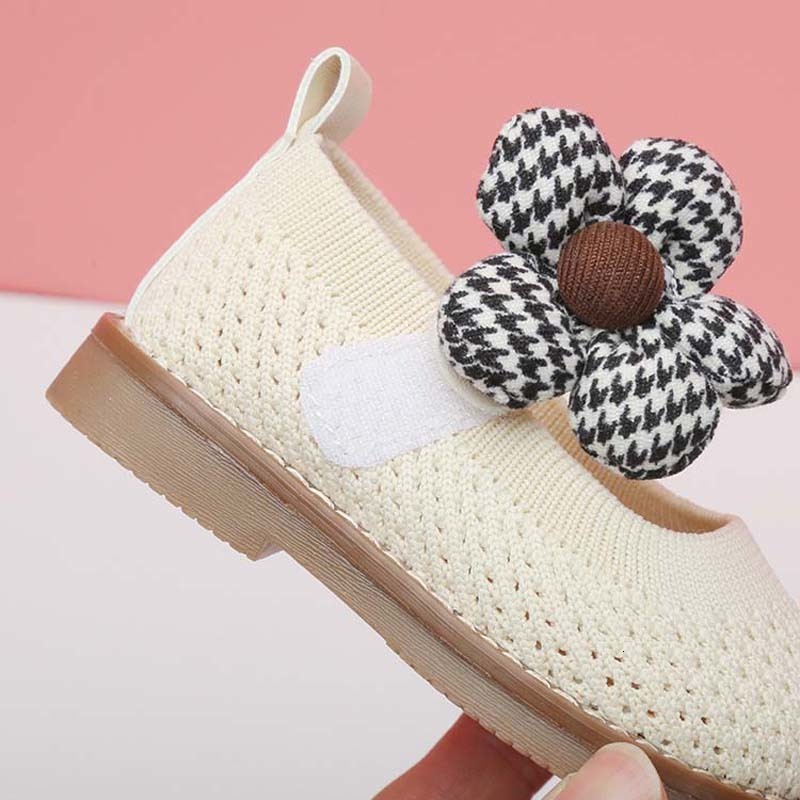First Walkers DIMI Spring/Autumn Baby Breathable Knitting Soft Comfortable Girl Toddler Shoes Fashion Non-Slip Flower Infant Princess Shoes 230314