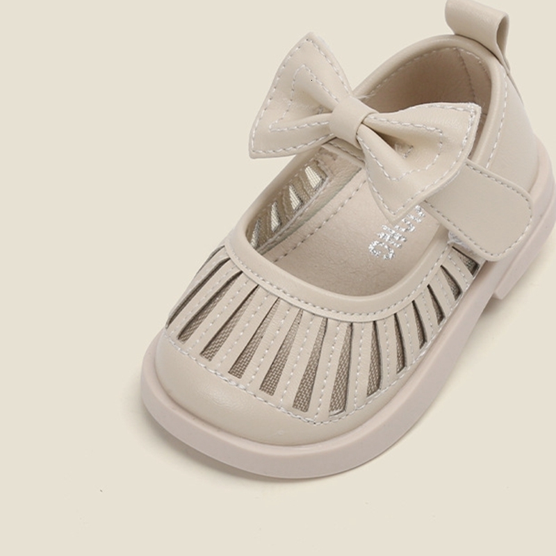 First Walkers 11.5-15cm Spring Shoes For 0-3Years Toddler Girls Solid Hollow Fashion Leather Shoes For Baby Birthday Wedding Party 230314