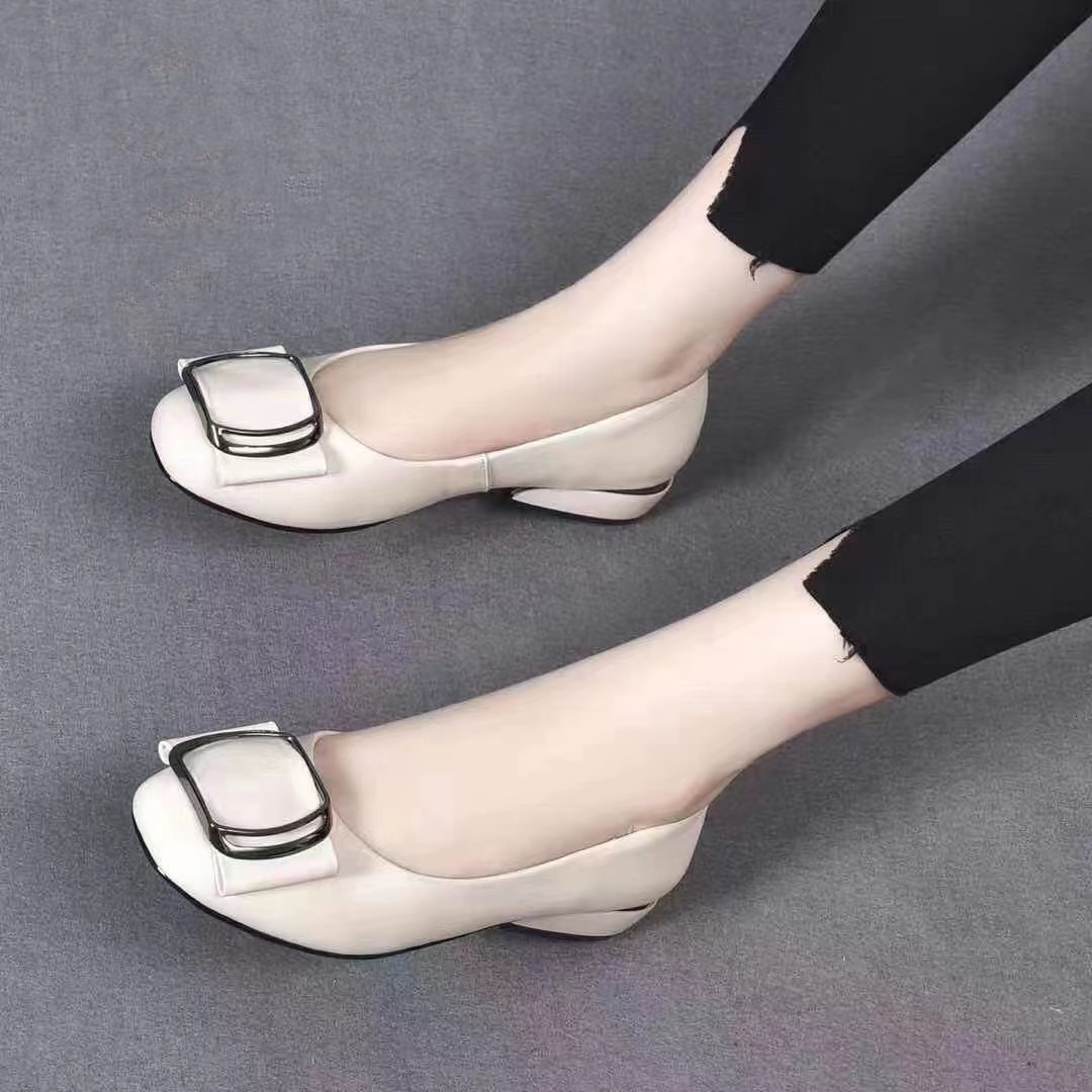 Dress Women Flats Casual Solid Color Slip On Lady Square Heel High Quality New Comfort Party Wedding Office Shoes atos Mujer 230314