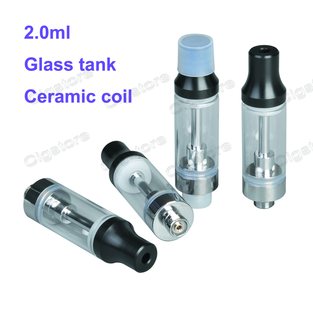 Glass Carts Vape Cartridges Screw Plastic tip 2ml Empty Atomizer 510 Thread E Cigarette Thick Oil Cartridge D8 Vaporizer