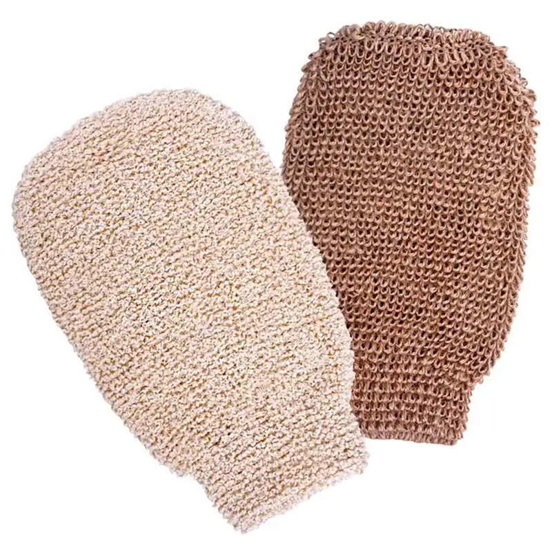Natural Exfoliating Glove Mitts Hemp Sisal Fiber Bath Spa Shower Scrubber Loofah Rub Mitt Mitten Sponge Remove Dead Skin Jute Gloves