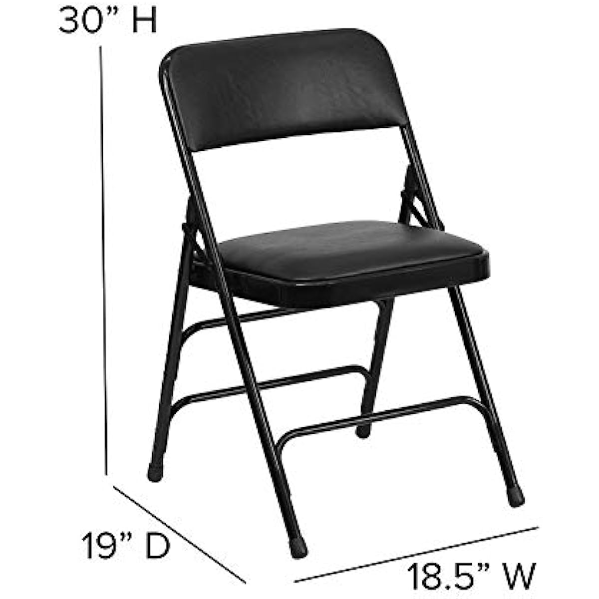 Flash Furniture HERCULES Series Metal Folding Chairs with Padded Seats | Set of 2 Black Metal Folding Chairs chub chair