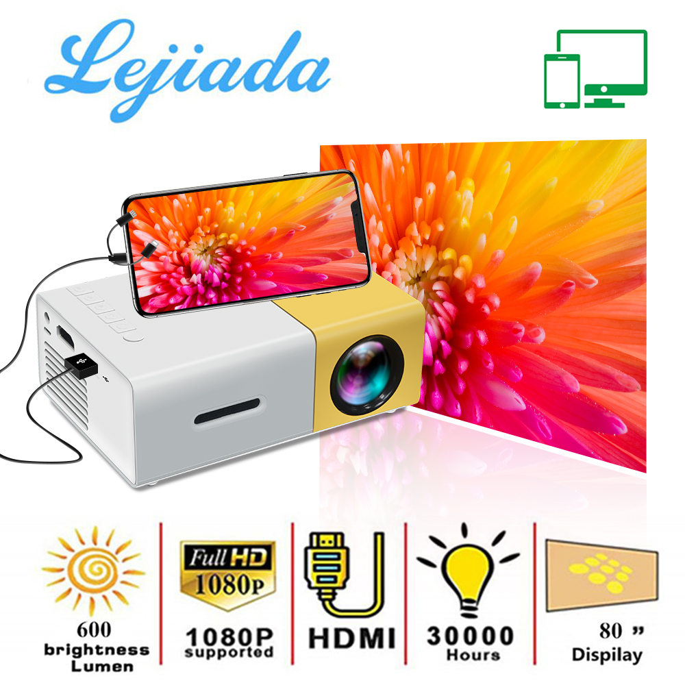 LEJIADA Mini Projector YG300 Pro 480x272 Pixels Connect Mobile Phone Same Screen 1080P HD Portable Home Media Video Player
LEJIADA Mini Projector YG300 Pro 480x272 Pixels Connect Mobile Phone Same Screen 1080P HD Portable Home Media Video Player
