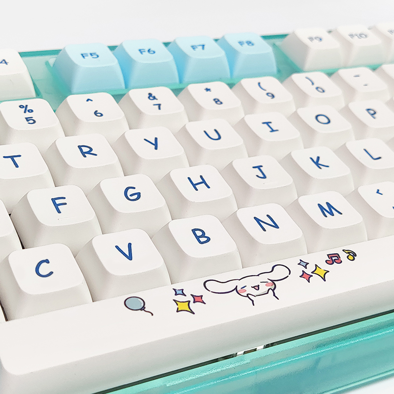 129 Key Cap PBT SYE-SUB XDA Profile Cute Dog Keycap for MX Switches DIY Custom Gaming Mechanical Keyboard Bule keycaps