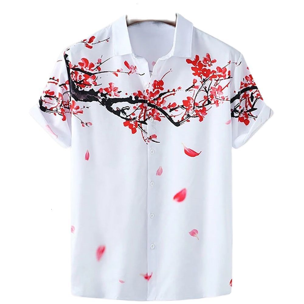 Men's Casual Shirts Men Summer Baggy Hawaiian Short Sleeved Shirt Tops Beach Shirts Clothing Oversized Casual Vintage 3D Printed Clothes 230314