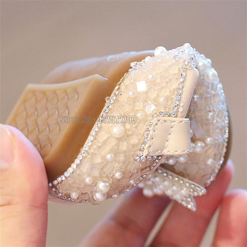 First Walkers 11-15cm High Quality Baby Girls First Walkers Birthday Party Crystal Soft Toddler Shoes Spring Infant Flats Shoes 230314