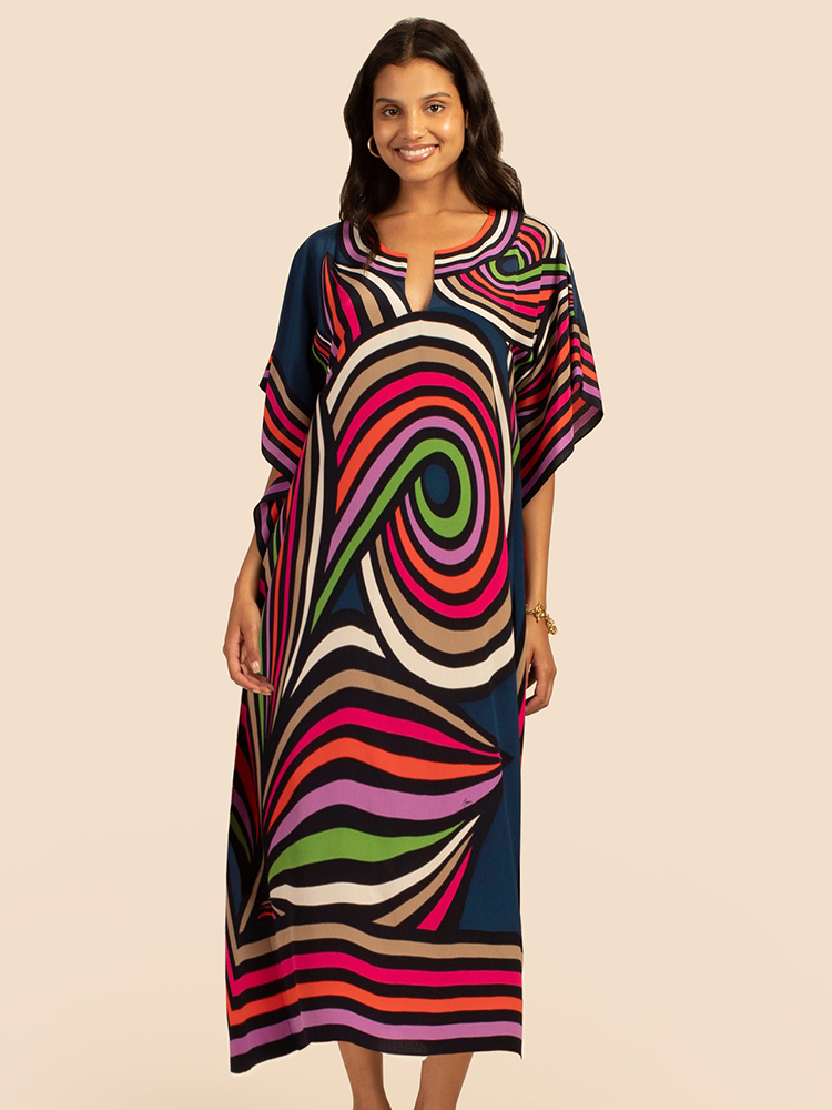 Shawls Bohemian Dress Print Beach Cover up Pareos de Playa Mujer Over size Swimsuit Cover up Robe Plage Kaftan Tunic Maxi Dress 230314