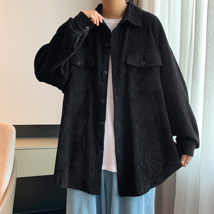 Men's Casual Shirts Men's Corduroy Long Sleeve Shirts Autumn Korean Shirt Woman Fashion Casual Oversize Shirt Men Clothing 230314
