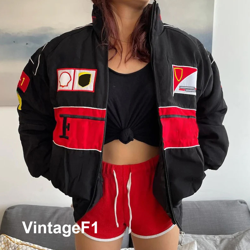 Vintage F1 Jacket Black Autumn And Winter Full Embroidered Logo Cotton Clothing F1 Formula One Racing Jacket Spot Sales
Vintage F1 Jacket Black Autumn And Winter Full Embroidered Logo Cotton Clothing F1 Formula One Racing Jacket Spot Sales