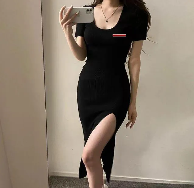 Woman Clothing Casual Dresses Short Sleeve Summer Womens Dress Slit Skirt Outwear Slim Style With Budge Designer Lady Sexy Dresses
Woman Clothing Casual Dresses Short Sleeve Summer Womens Dress Slit Skirt Outwear Slim Style With Budge Designer Lady Sexy Dresses
