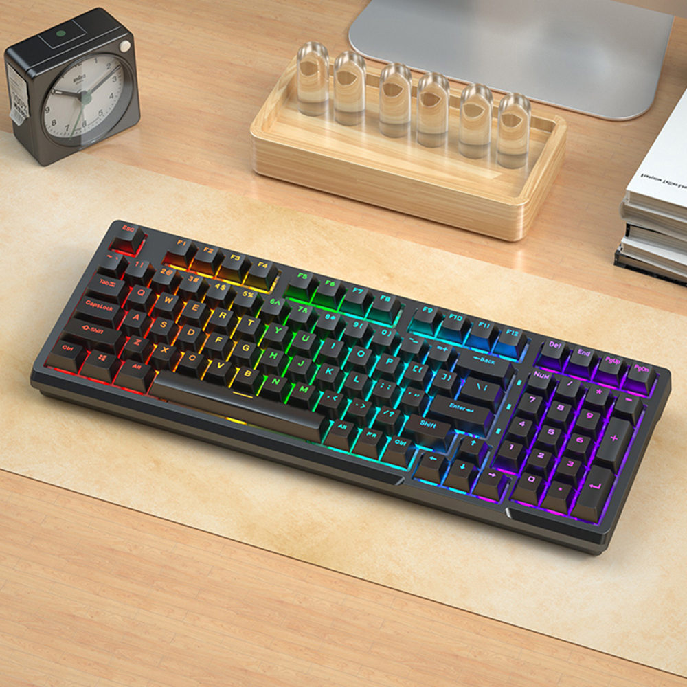 WK980 Hot-swap Mechanical Keyboard Kit Wireless Bluetooth 5.0 3 Mode RGB Backlit 98keys Gaming Keyboard fit 3/5Pins Switch