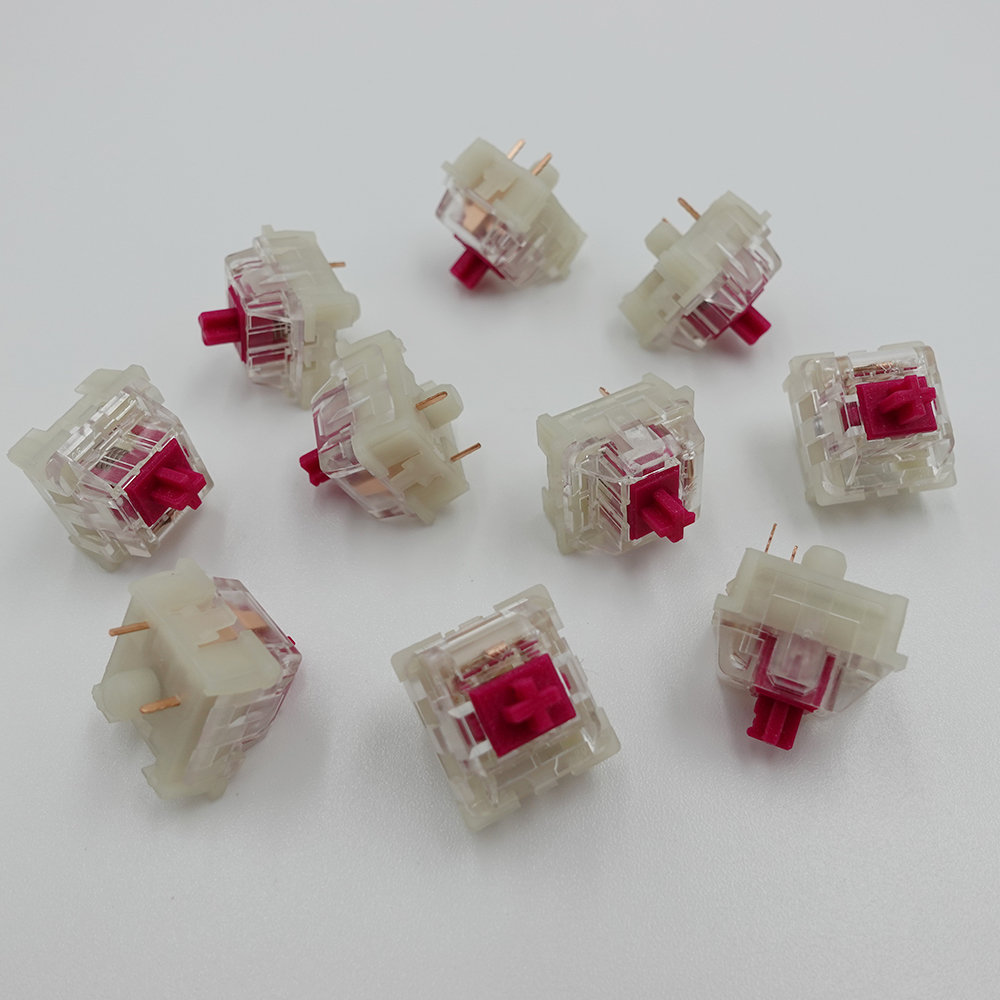 KTT Switch Wine Red Switches Light Tactile 3pins Linear SMD Cherry DIY Custom Compatible Mechanical Keyboard MX Switchs