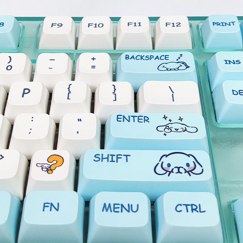 129 Key Cap PBT SYE-SUB XDA Profile Cute Dog Keycap for MX Switches DIY Custom Gaming Mechanical Keyboard Bule keycaps