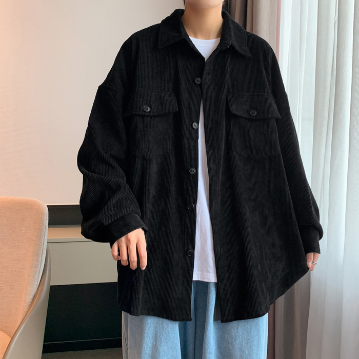 Men's Casual Shirts Men's Corduroy Long Sleeve Shirts Autumn Korean Shirt Woman Fashion Casual Oversize Shirt Men Clothing 230314