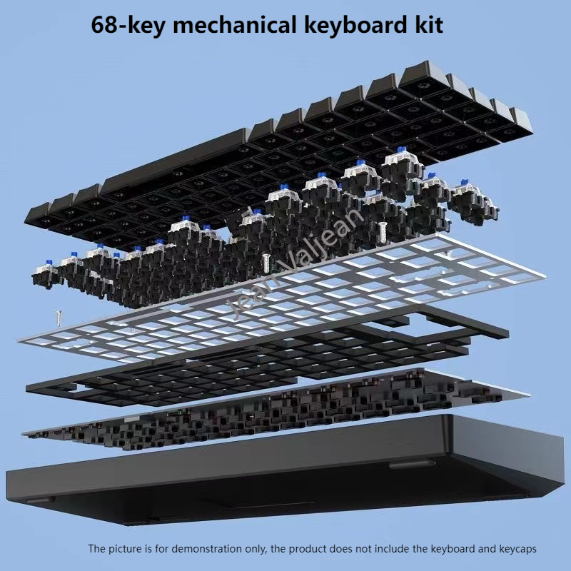 DK61/68 Key 60% Diy Mechanical Keyboard Kit Bluetooth5.0/2.4G Wireless/Wired Three-Mode RGB Full Key HOT Swap Compatible 3/5pin
