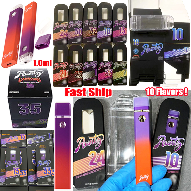 Fast Ship Runtz X Dabwoods Disposable E Cigarettes Vape Pen Recharegeable 10 Flavors 1.0ml Grade A Empty 280mah Runty Pod Vapes Dab Device Pods Oil Carts Cartridges
Fast Ship Runtz X Dabwoods Disposable E Cigarettes Vape Pen Recharegeable 10 Flavors 1.0ml Grade A Empty 280mah Runty Pod Vapes Dab Device Pods Oil Carts Cartridges