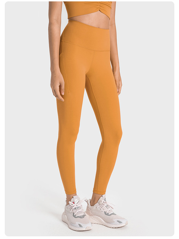 Women Yoga Leggings Push Fi Full Length Soft High Waist Side Pocket Hip Lift Elastic Casual Jogging Pants 5 Colors