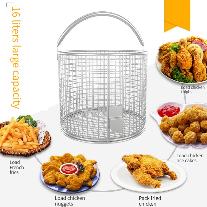 Food Processors Table Type Fryer Chicken Oven Tool Stainless Steel 16L Frying Screen Cage Frying Oven Basket
Food Processors Table Type Fryer Chicken Oven Tool Stainless Steel 16L Frying Screen Cage Frying Oven Basket