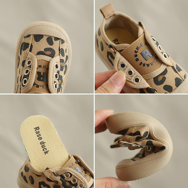 First Walkers Infant Toddler Shoes Autumn Girls Boys Casual Canvas Shoes Children Soft Bottom Non-slip Leopard Kids Baby First Walkers Shoes 230314