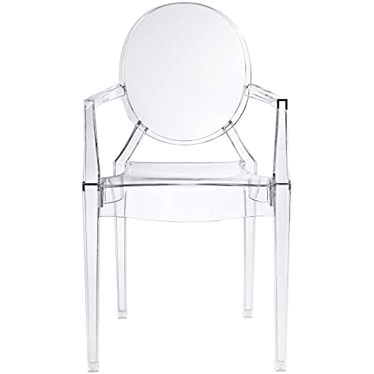 Modway Casper Modern Acrylic Stacking Kitchen and Dining Room Arm Chair in Clear Fully Assembled