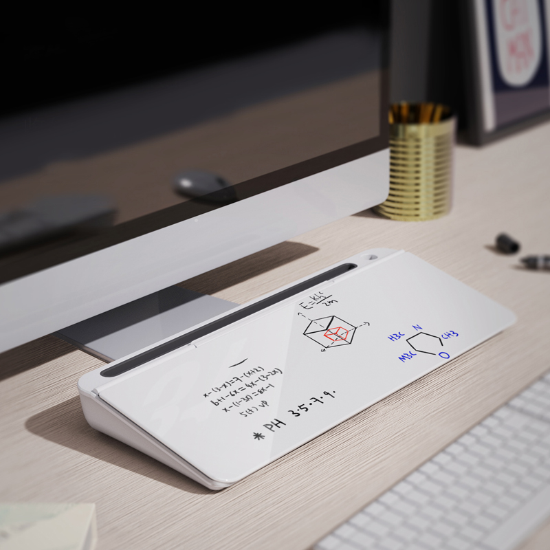 Desktop keyboard mini whiteboard writing board tempered glass business office erasable note memo dry erase board wrist rest