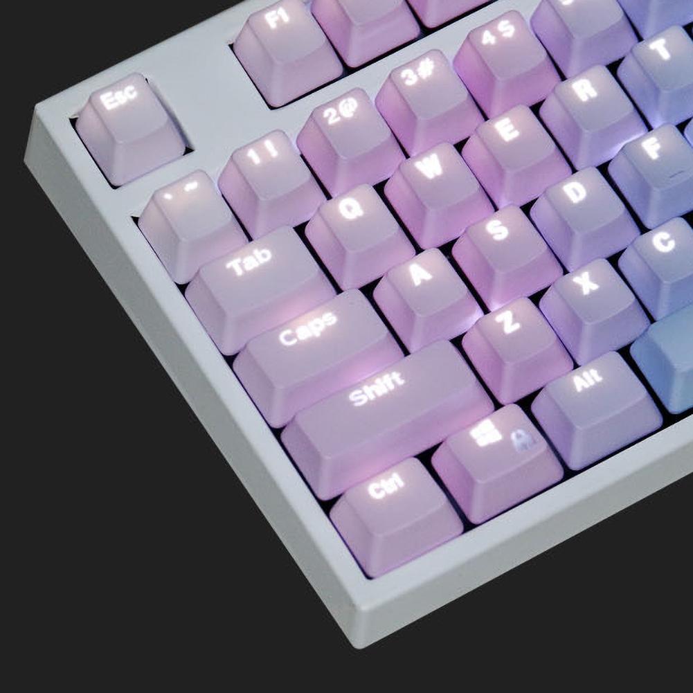 104Pcs PBT Backlight Dip-Dyed Keycaps for Mechanical Keyboard Cherry/Kailh/Gateron/Outemu Switch Keyboard Two-color Injection