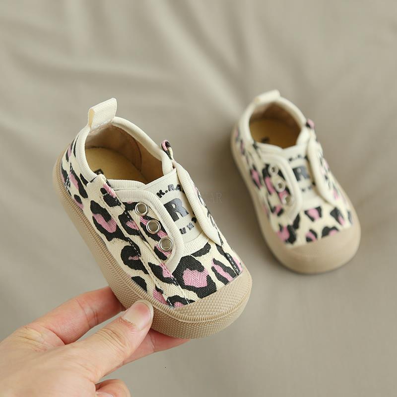 First Walkers Infant Toddler Shoes Autumn Girls Boys Casual Canvas Shoes Children Soft Bottom Non-slip Leopard Kids Baby First Walkers Shoes 230314