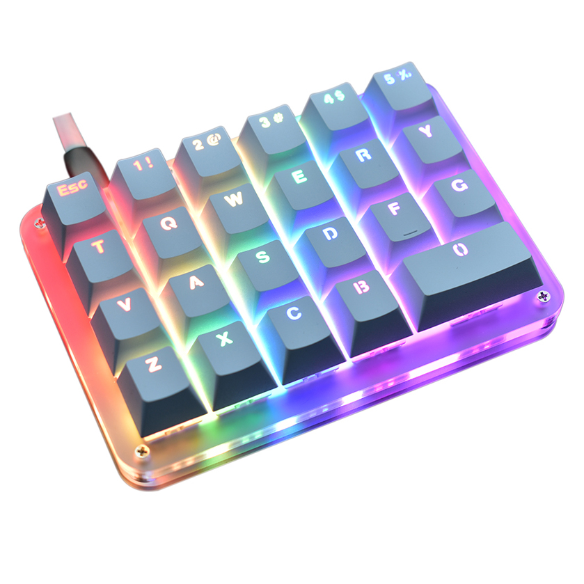 23 Keys Macro Keyboard DIY Custom Programmable RGB Backlight Mechanical Keypad Electric Contest Games PC Laptop MAC WIN7 8 10