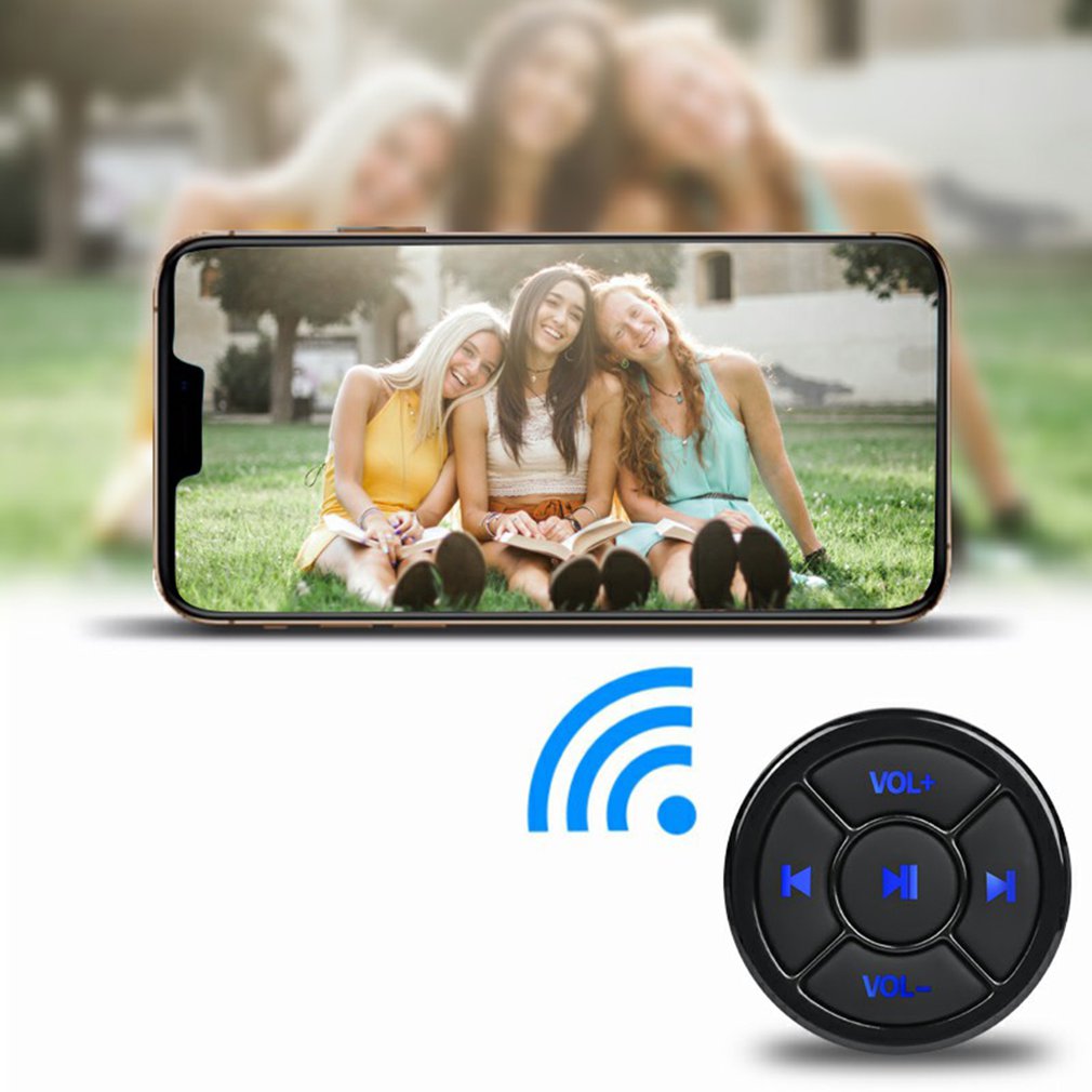 Wireless Bluetooth Media Button Remote Controller Car Motorcycle Bike Steering Wheel MP3 Music Play For IOS Android Phone Tablet