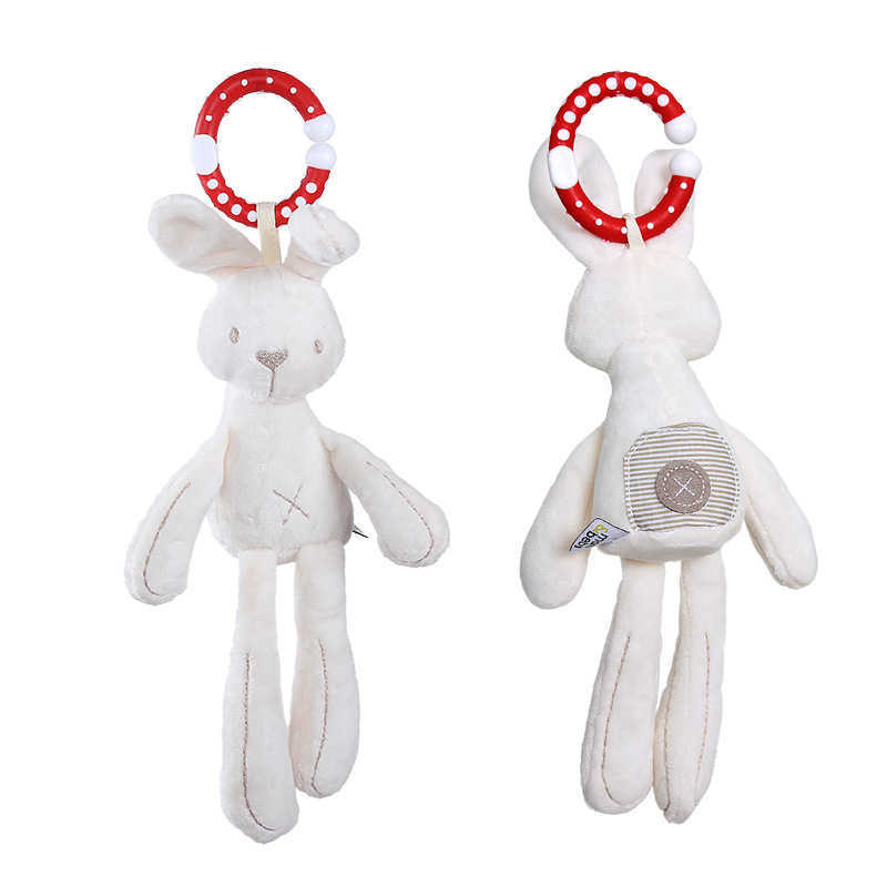 28cm Cute Baby Crib Windbell Rabbit Bear hanging Ringer Bed Comforting Doll Early Education New Born Mobiles Toy Wholesale