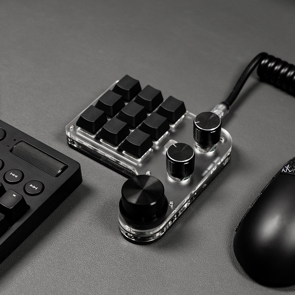 Custom Macro Keyboard Hot Swap Mini 9 Keys 3 Knob RGB Program 18 Characters Wirelesss BT Macropad Mechanical Gamer Accessories