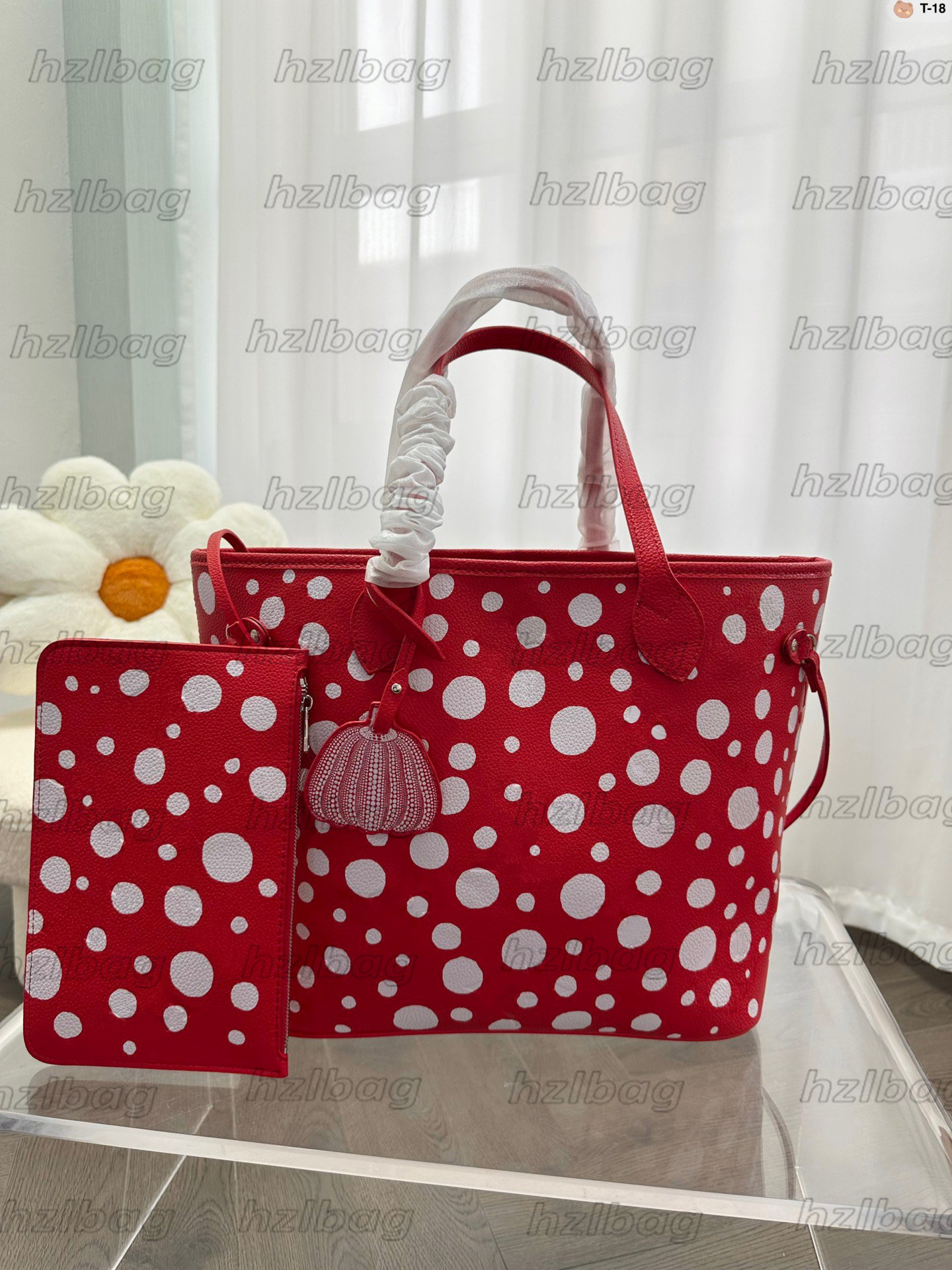YK Designer Bag Dots Yayoi Kusama Onthego Monograms Leather Tote Large Shopping Bag designers handbags