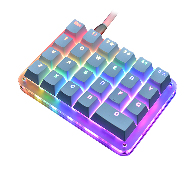 23 Keys Macro Keyboard DIY Custom Programmable RGB Backlight Mechanical Keypad Electric Contest Games PC Laptop MAC WIN7 8 10