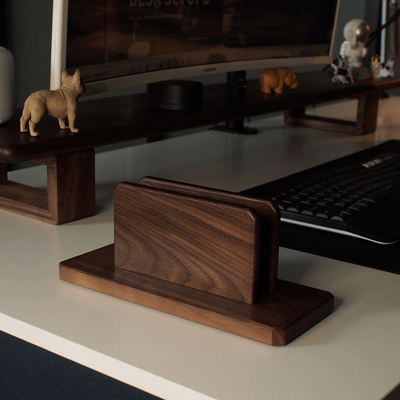 Wooden Vertical Laptop Stand Holder Notebook Tablet Station Support For Macbook Air Pro PC