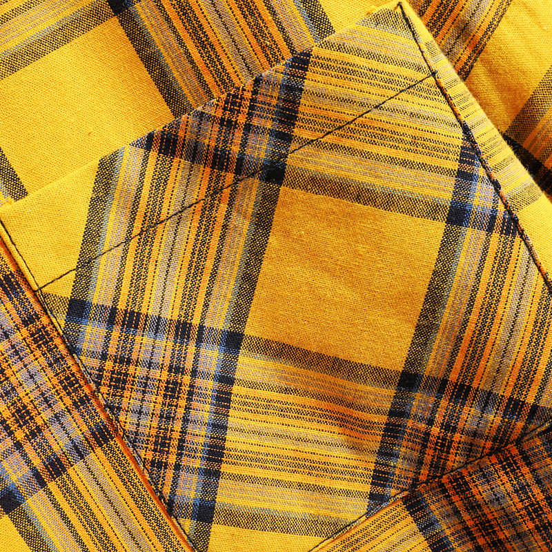 Men's Casual Shirts Plaid Contrast Colour Casual Loose Shirt Fashion Patchwork Long Sleeve Casual Shirt Hip Hop Street Clothing Men's Shirt 