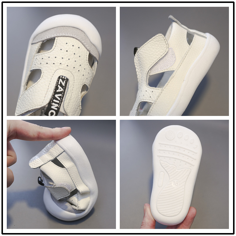 First Walkers Baby Boys Sandals Summer Infant Toddler Shoes Soft-soled Non-slip Kids Casual Genuine Leather Shoes Children Beach Sandals 230314