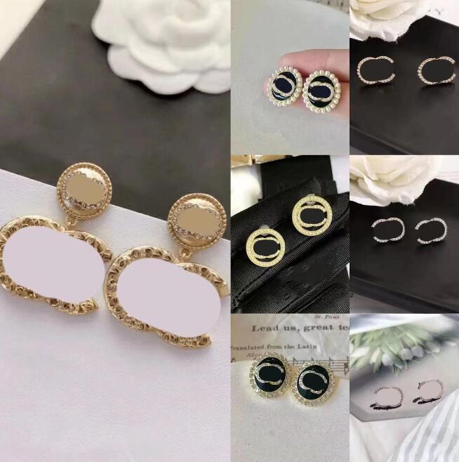 Women Designer Stud 925 Silver Famous Cubic Zirconia Dangle Earring for Ladies Crystal Rhinestone Pearl Earring Studs Earrings Fashion Jewelry