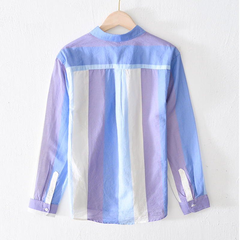 Men's Casual Shirts Men Shirt Casual Colorblock Patchwork Long Sleeve Slim Fit Linen Cotton Shirts Male Tee Top Holiday Blouse Korean Style 23031