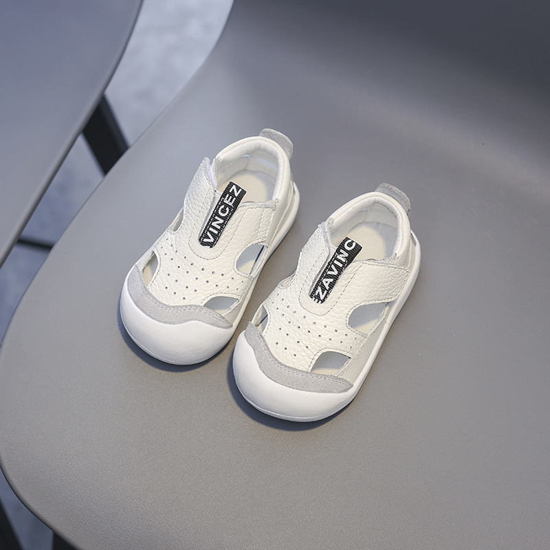 First Walkers Baby Boys Sandals Summer Infant Toddler Shoes Soft-soled Non-slip Kids Casual Genuine Leather Shoes Children Beach Sandals 230314